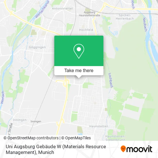 Карта Uni Augsburg Gebäude W (Materials Resource Management)