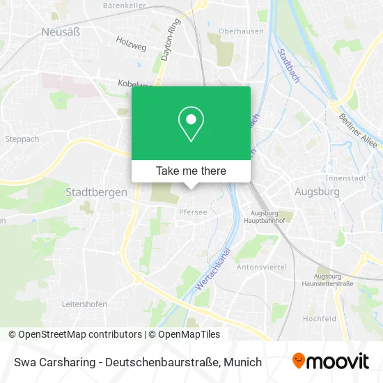 Карта Swa Carsharing - Deutschenbaurstraße
