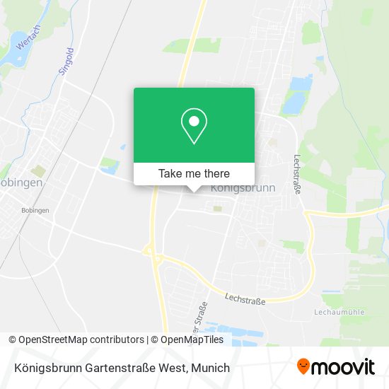 Königsbrunn Gartenstraße West map