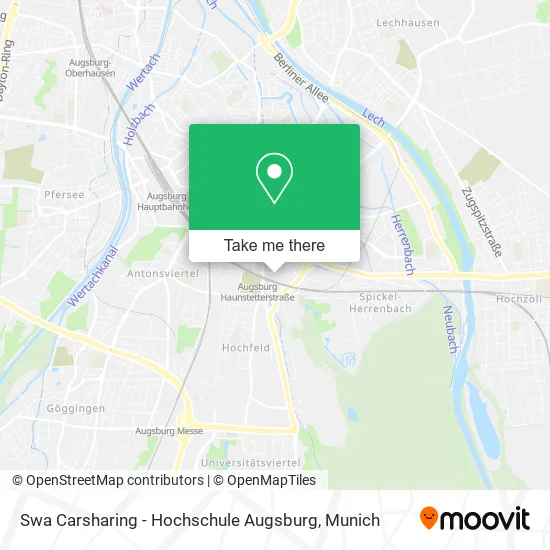 Swa Carsharing - Hochschule Augsburg map