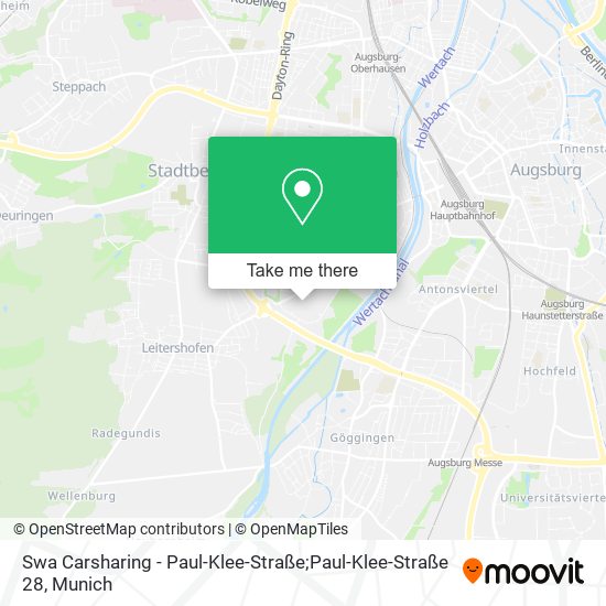 Карта Swa Carsharing - Paul-Klee-Straße;Paul-Klee-Straße 28