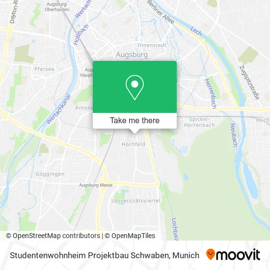 Карта Studentenwohnheim Projektbau Schwaben
