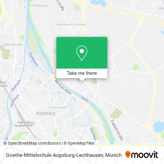 Карта Goethe-Mittelschule Augsburg-Lechhausen