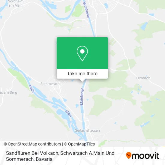 Карта Sandfluren Bei Volkach, Schwarzach A.Main Und Sommerach