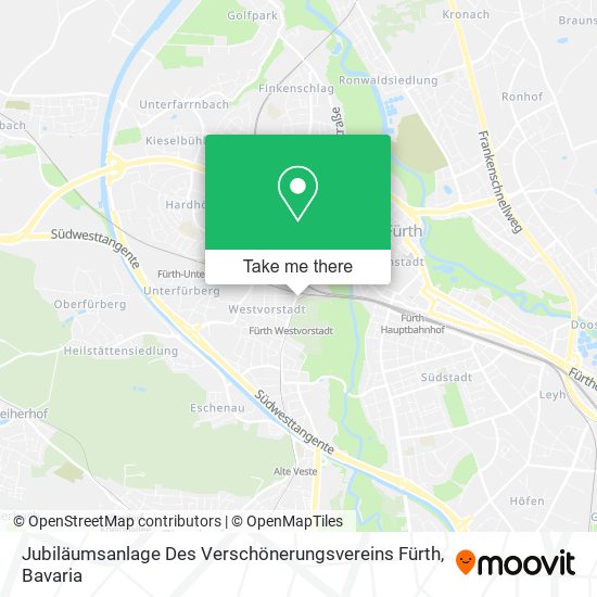 Карта Jubiläumsanlage Des Verschönerungsvereins Fürth