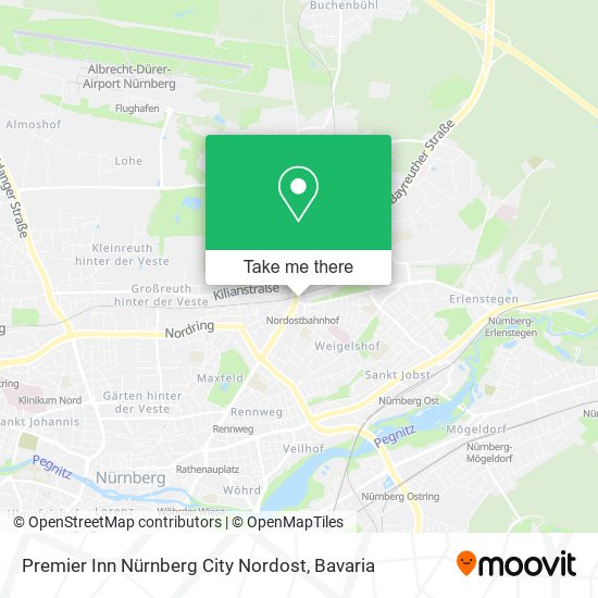 Premier Inn Nürnberg City Nordost map