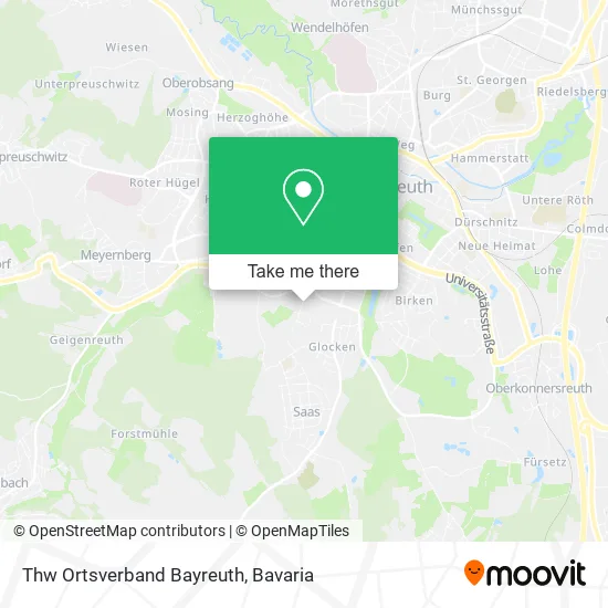 Карта Thw Ortsverband Bayreuth