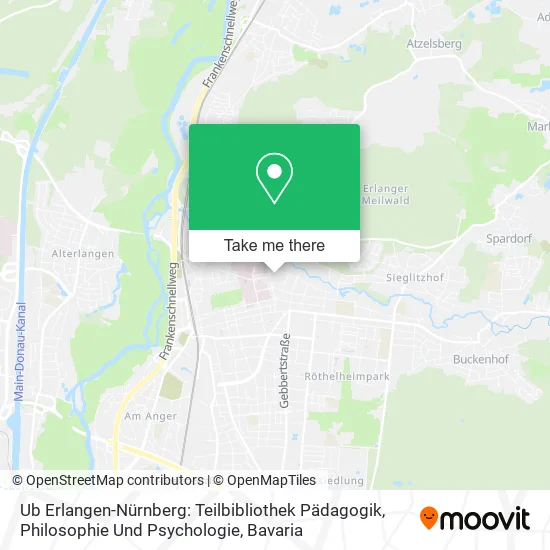 Карта Ub Erlangen-Nürnberg: Teilbibliothek Pädagogik, Philosophie Und Psychologie