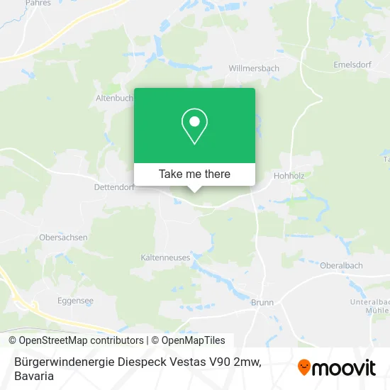 Карта Bürgerwindenergie Diespeck Vestas V90 2mw