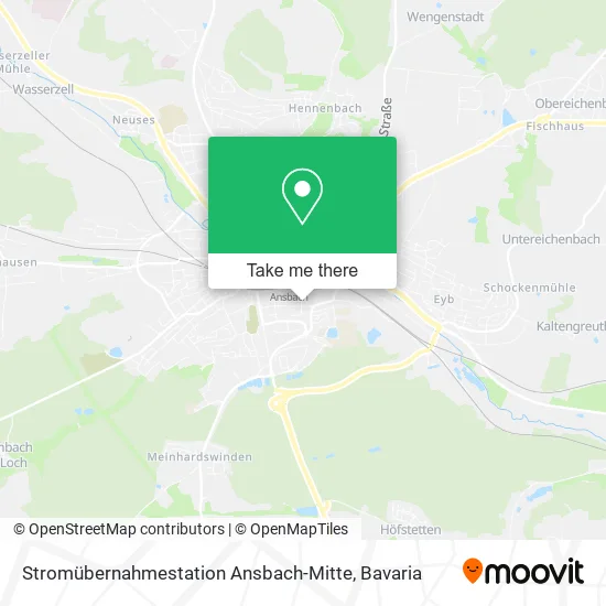 Карта Stromübernahmestation Ansbach-Mitte
