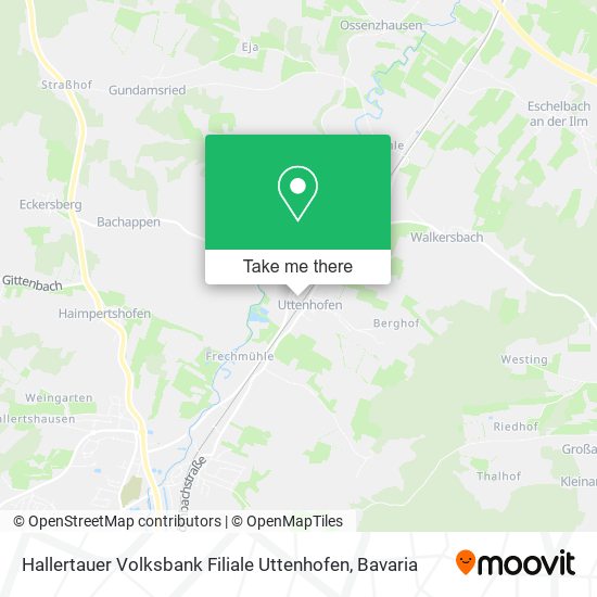 Hallertauer Volksbank Filiale Uttenhofen map