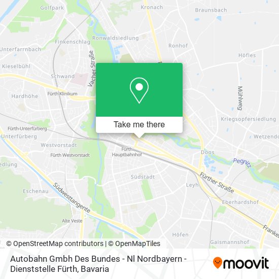 Карта Autobahn Gmbh Des Bundes - Nl Nordbayern - Dienststelle Fürth