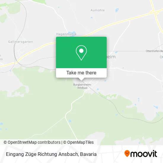 Карта Eingang Züge Richtung Ansbach