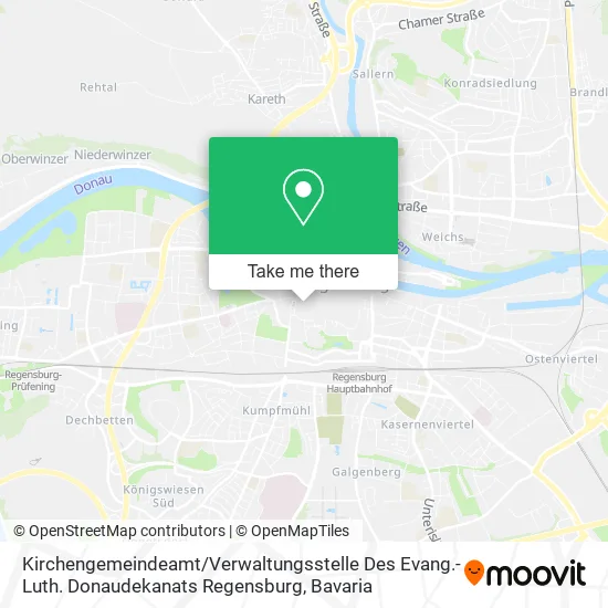 Карта Kirchengemeindeamt / Verwaltungsstelle Des Evang.-Luth. Donaudekanats Regensburg