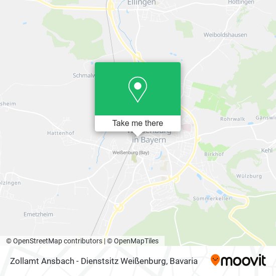 Карта Zollamt Ansbach - Dienstsitz Weißenburg