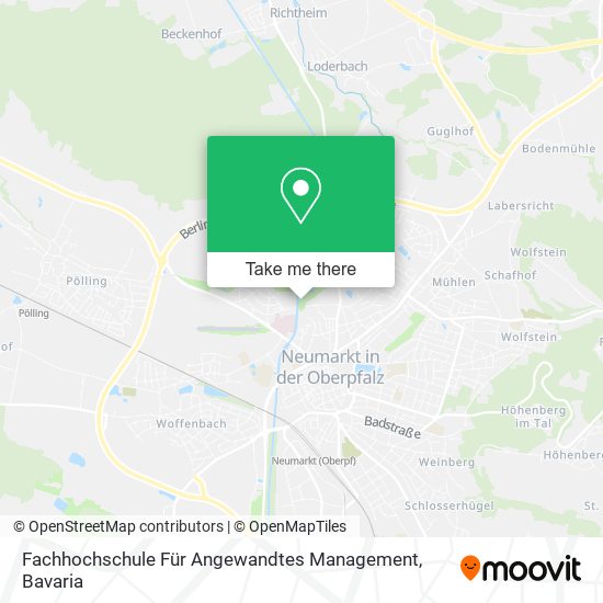 Карта Fachhochschule Für Angewandtes Management