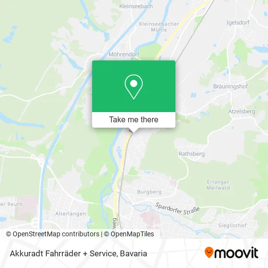 Карта Akkuradt Fahrräder + Service