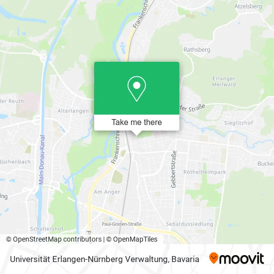 Карта Universität Erlangen-Nürnberg Verwaltung