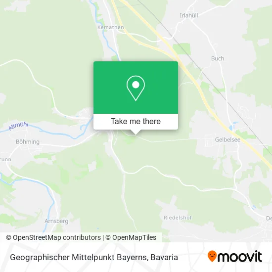Карта Geographischer Mittelpunkt Bayerns