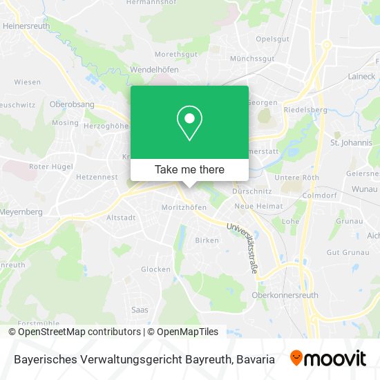 Карта Bayerisches Verwaltungsgericht Bayreuth