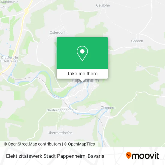 Карта Elektizitätswerk Stadt Pappenheim