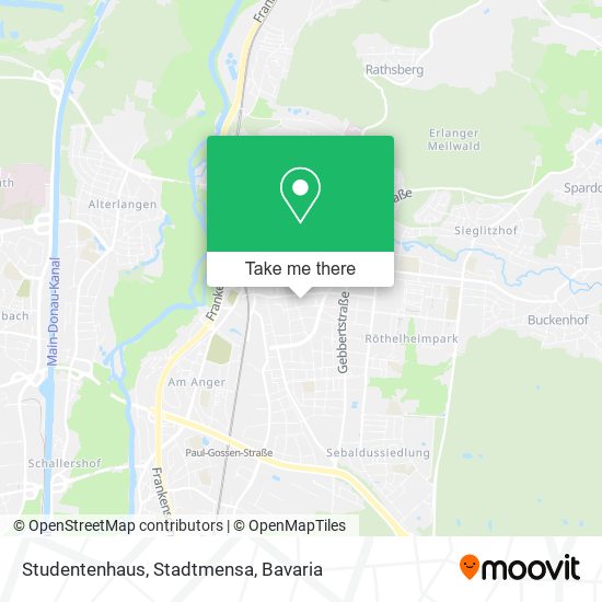 Studentenhaus, Stadtmensa map