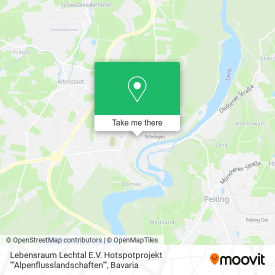 Карта Lebensraum Lechtal E.V. Hotspotprojekt ""Alpenflusslandschaften""