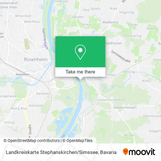 Карта Landkreiskarte Stephanskirchen / Simssee