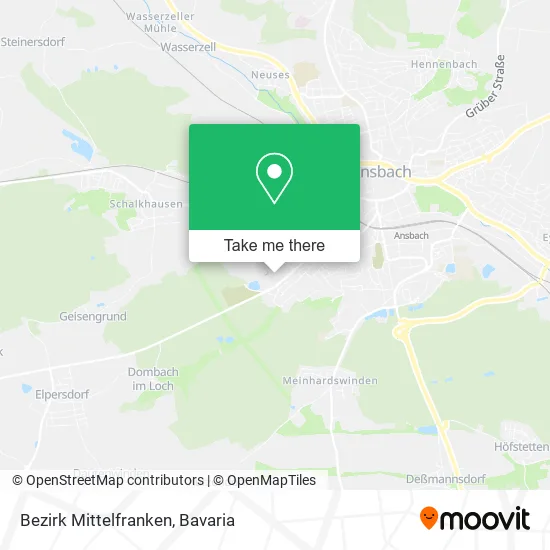Карта Bezirk Mittelfranken
