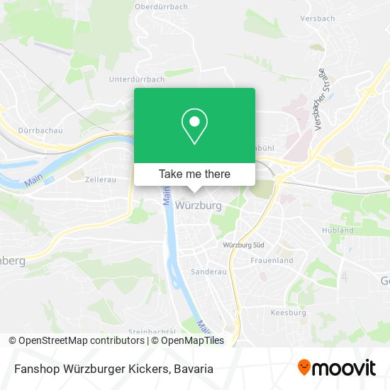 Fanshop Würzburger Kickers map