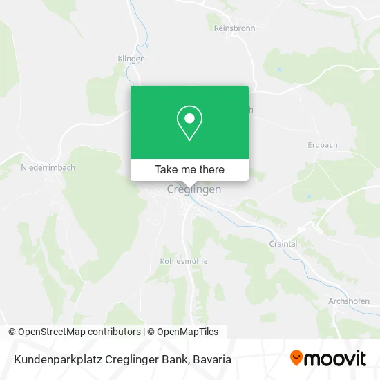 Карта Kundenparkplatz Creglinger Bank