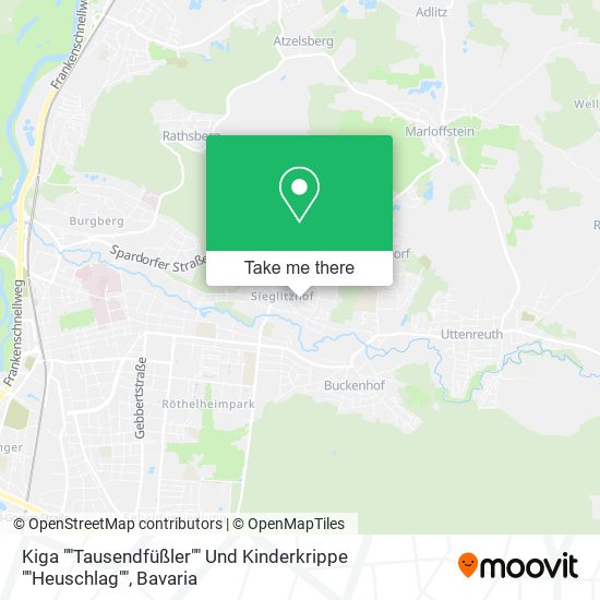 Kiga ""Tausendfüßler"" Und Kinderkrippe ""Heuschlag"" map