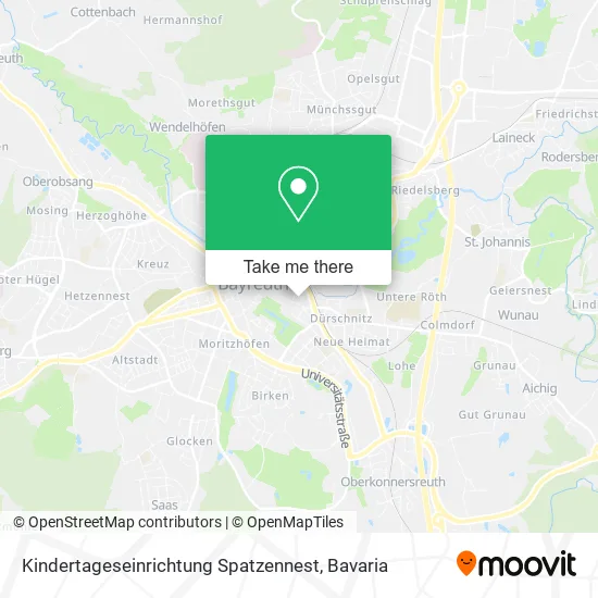 Карта Kindertageseinrichtung Spatzennest