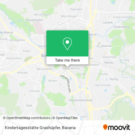 Карта Kindertagesstätte Grashüpfer