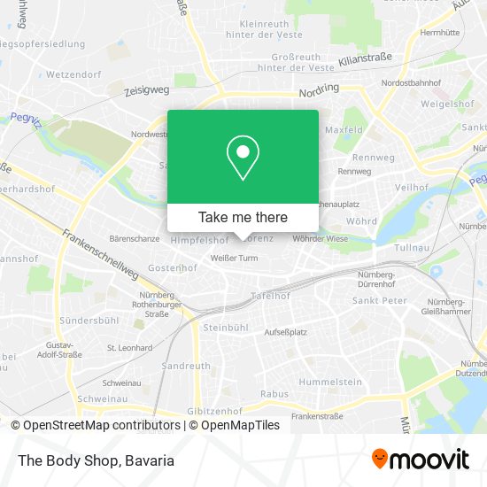 The Body Shop map