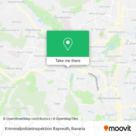 Карта Kriminalpolizeiinspektion Bayreuth