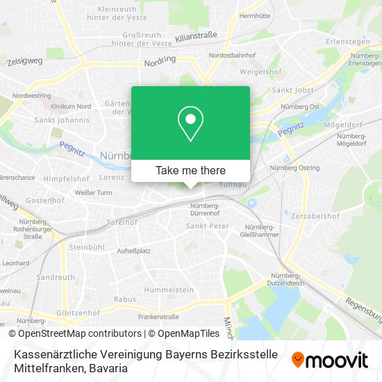 Kassenärztliche Vereinigung Bayerns Bezirksstelle Mittelfranken map