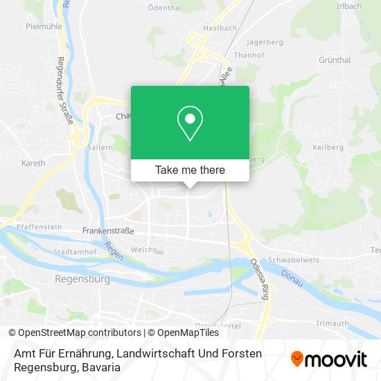 Карта Amt Für Ernährung, Landwirtschaft Und Forsten Regensburg