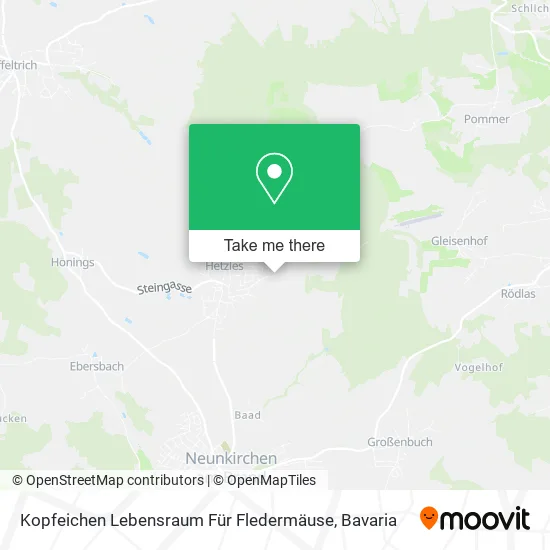 Карта Kopfeichen Lebensraum Für Fledermäuse