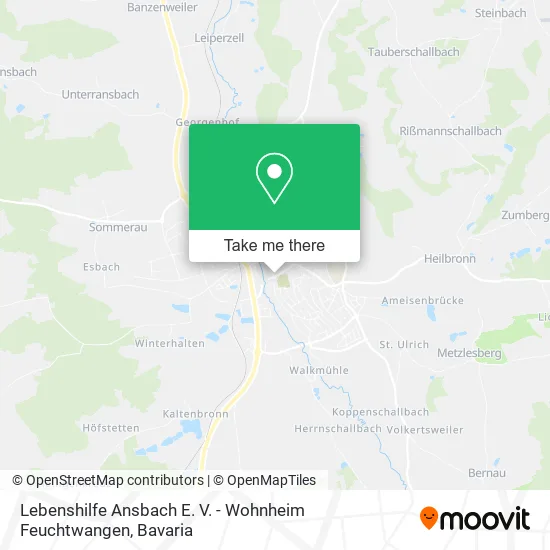 Карта Lebenshilfe Ansbach E. V. - Wohnheim Feuchtwangen