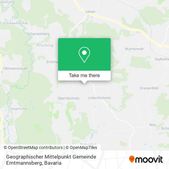 Geographischer Mittelpunkt Gemeinde Emtmannsberg map