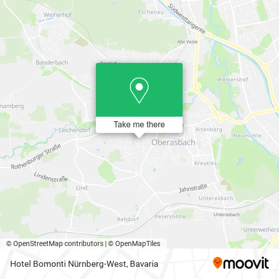 Hotel Bomonti Nürnberg-West map