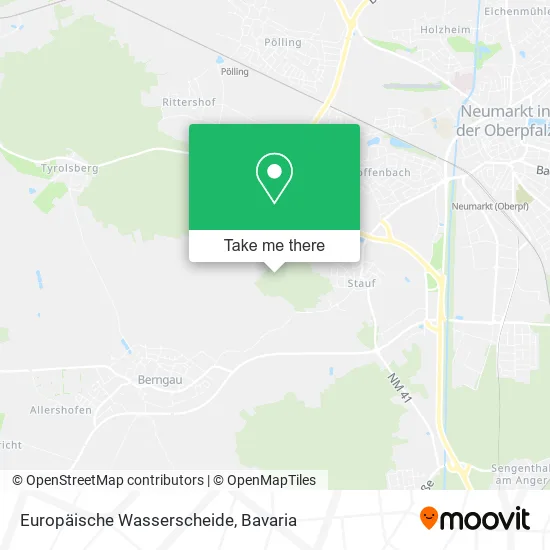 Карта Europäische Wasserscheide