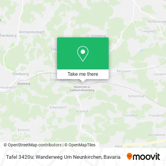Карта Tafel 3420u: Wanderweg Um Neunkirchen