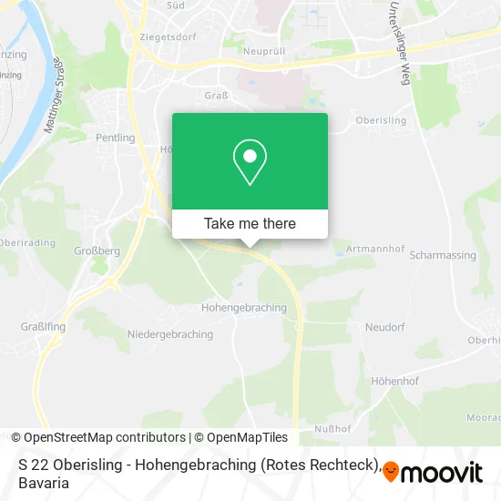 Карта S 22 Oberisling - Hohengebraching (Rotes Rechteck)