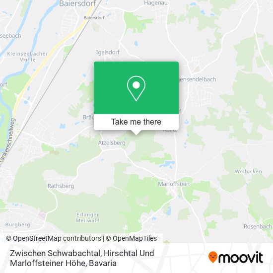 Zwischen Schwabachtal, Hirschtal Und Marloffsteiner Höhe map