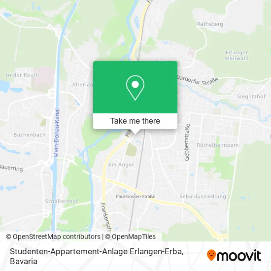 Карта Studenten-Appartement-Anlage Erlangen-Erba