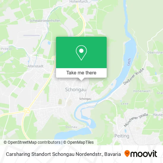 Карта Carsharing Standort Schongau Nordendstr.