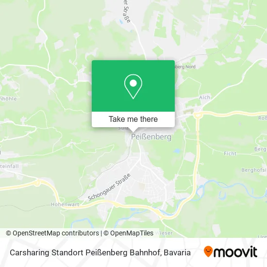 Карта Carsharing Standort Peißenberg Bahnhof
