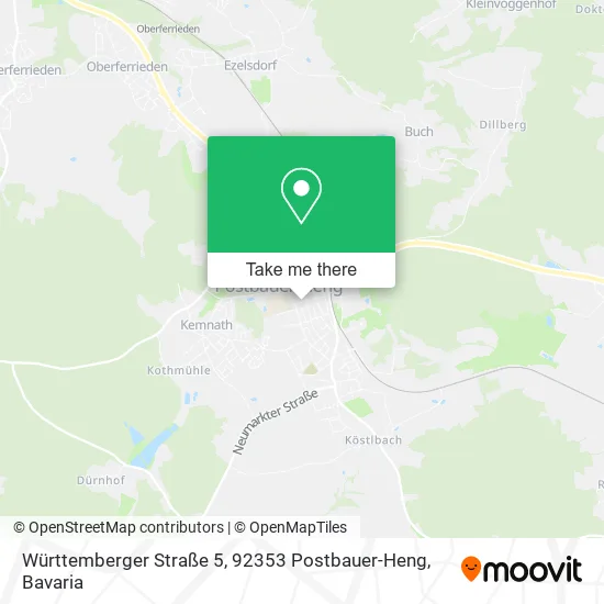 Карта Württemberger Straße 5, 92353 Postbauer-Heng